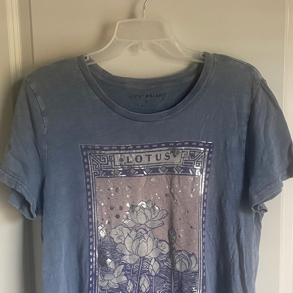 Lucky Brand Indigo Lotus Graphic Tee